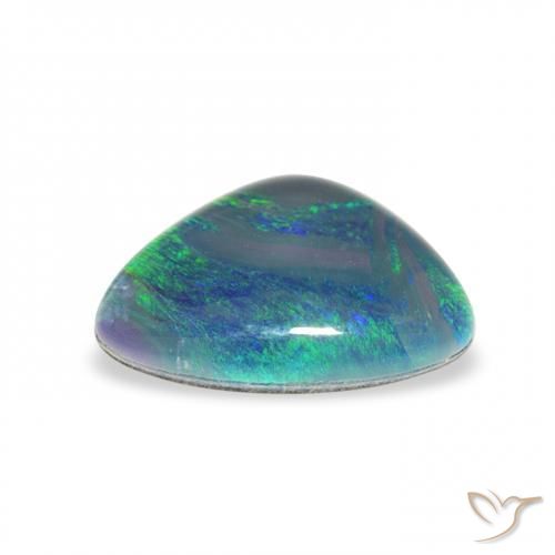 Triplete de ópalo Multicolor natural de 1.74 ct, Trillón, Opaco