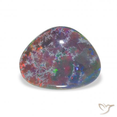 3.38ct Natural Multicolor Triplete de ópalo, Trillón, Opaco