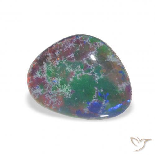 Triplete de ópalo Multicolor natural de 3.38 ct, Trillón, Opaco