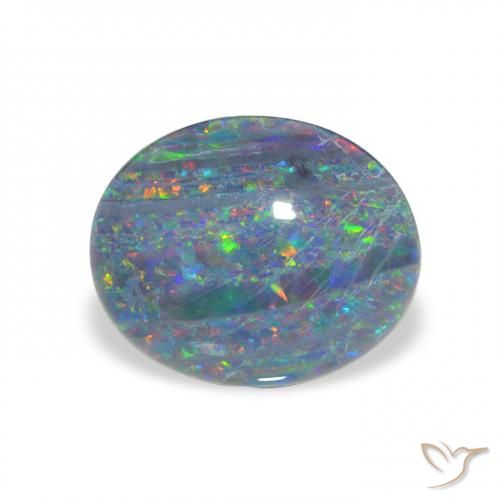 2.03ct Natural Multicolor Triplete de ópalo, Ovalada, Opaco