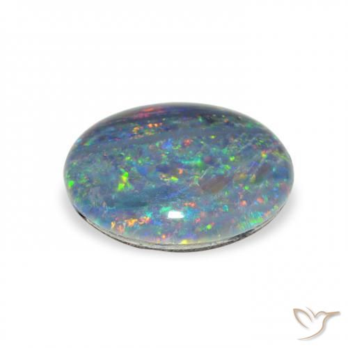 Triplete de ópalo Multicolor natural de 2.03 ct, Ovalada, Opaco