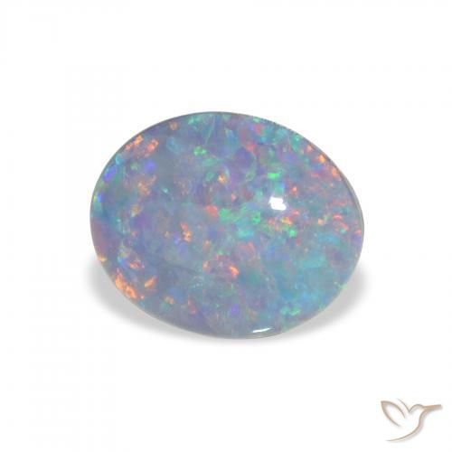 Triplete de ópalo Multicolor natural de 2.39 ct, Ovalada, Opaco