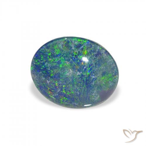 Opal Triplet Multicolor natural de 2.16 ct, Ovalada, Opaco