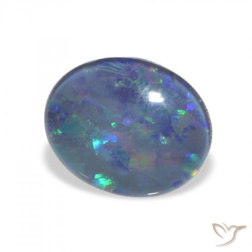 Triplete de ópalo Multicolor natural de 2.82 ct, Ovalada, Opaco