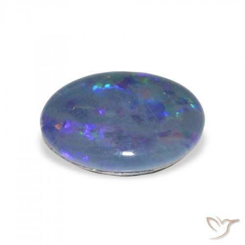 Triplete de ópalo Multicolor natural de 2.82 ct, Ovalada, Opaco