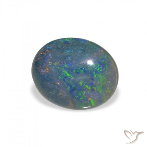 Triplete de ópalo Multicolor natural de 2.11 ct, Ovalada, Opaco