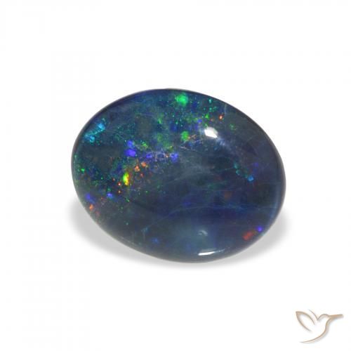 Triplete de ópalo Multicolor natural de 2.57 ct, Ovalada, Opaco