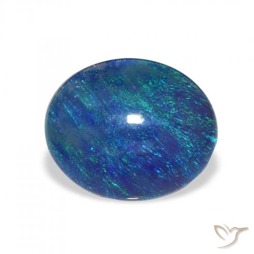 Triplete de ópalo Multicolor natural de 2.94 ct, Ovalada, Opaco