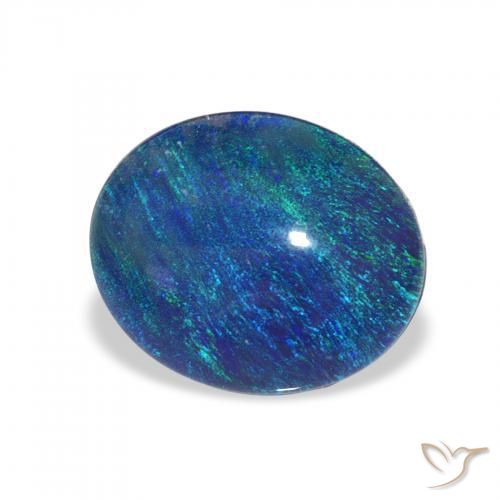 Triplete de ópalo Multicolor natural de 2.94 ct, Ovalada, Opaco
