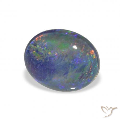 Triplete de ópalo Multicolor natural de 2.57 ct, Ovalada, Opaco