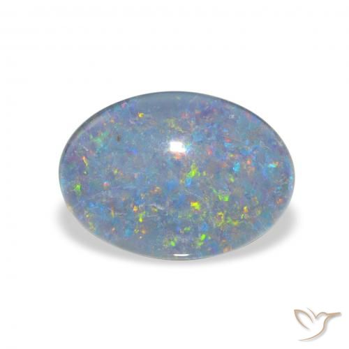 3.74ct Multicolor Triplete de ópalo, Ovalada, Opaco