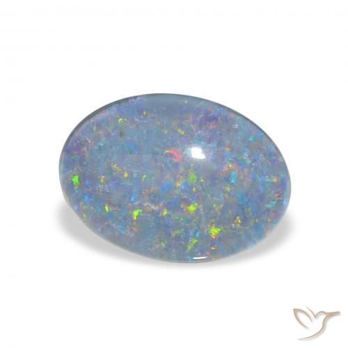 Triplete de ópalo Multicolor natural de 3.74 ct, Ovalada, Opaco