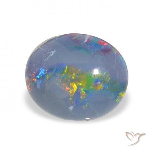 Triplete de ópalo Multicolor natural de 2.54 ct, Ovalada, Opaco