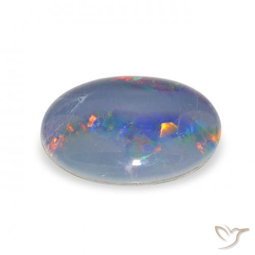 Triplete de ópalo Multicolor natural de 2.54 ct, Ovalada, Opaco
