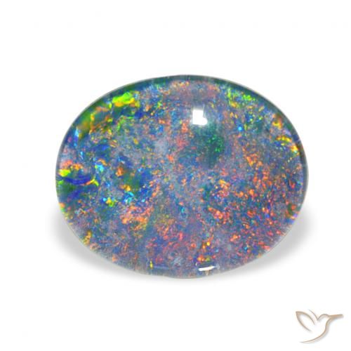 2.81ct Multicolor Triplete de ópalo, Ovalada, Opaco