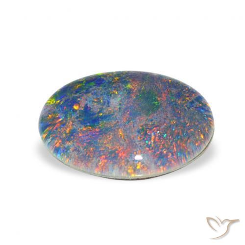 Triplete de ópalo Multicolor natural de 2.81 ct, Ovalada, Opaco