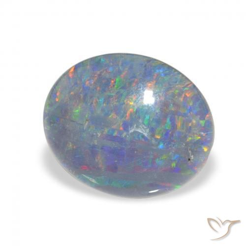 Triplete de ópalo Multicolor natural de 3.00 ct, Ovalada, Opaco