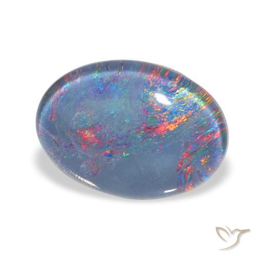 Triplete de ópalo Multicolor natural de 4.28 ct, Ovalada, Opaco