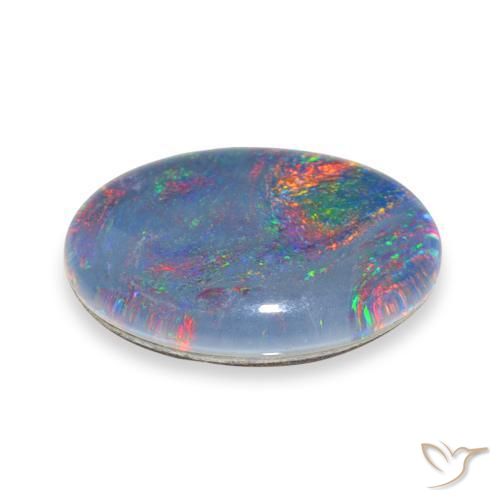 Triplete de ópalo Multicolor natural de 4.28 ct, Ovalada, Opaco