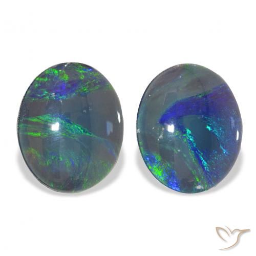 5.60ctw Natural Multicolor Triplete de ópalo, Ovalada, Opaco