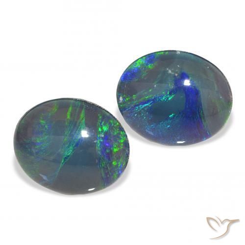 Gemas de Triplete de ópalo Multicolor natural de 5.60 ct, Ovalada, Opaco