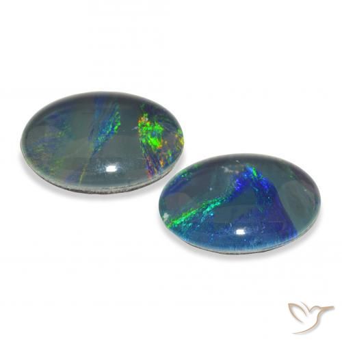 Gemas de Triplete de ópalo Multicolor natural de 5.60 ct, Ovalada, Opaco