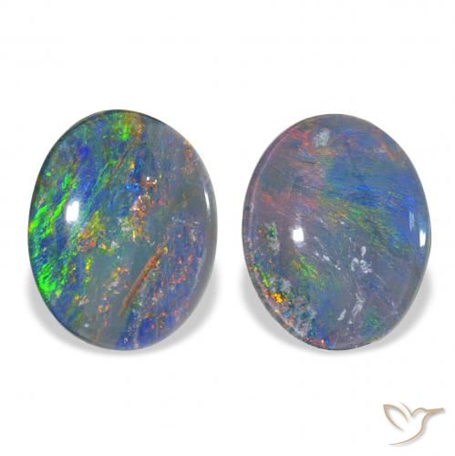 4.51ctw Multicolor Triplete de ópalo, Ovalada, Opaco