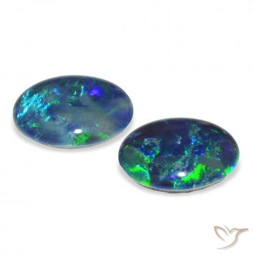 Gemas de Triplete de ópalo Multicolor natural de 4.35 ct, Ovalada, Opaco