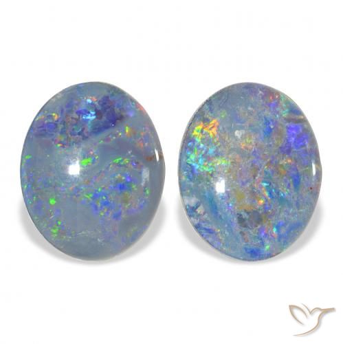 4.70ctw Multicolor Triplete de ópalo, Ovalada, Opaco