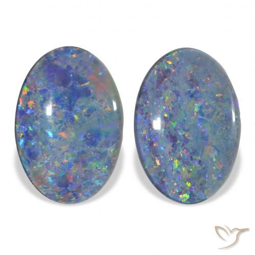7.17ctw Natural Multicolor Triplete de ópalo, Ovalada, Opaco