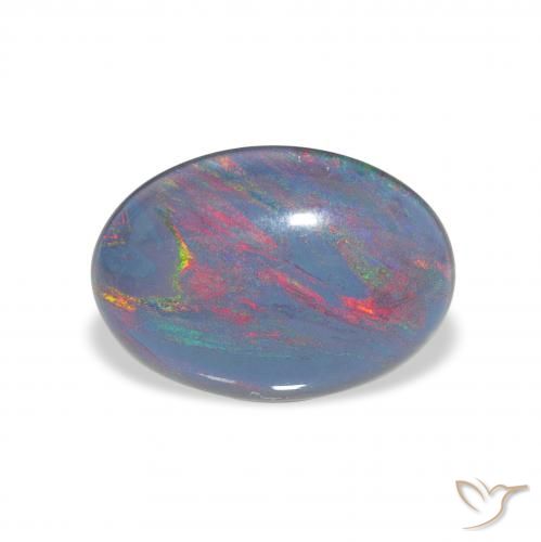 3.74ct Natural Multicolor Triplete de ópalo, Ovalada, Opaco