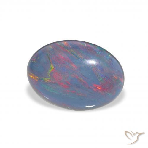 Triplete de ópalo Multicolor natural de 3.74 ct, Ovalada, Opaco