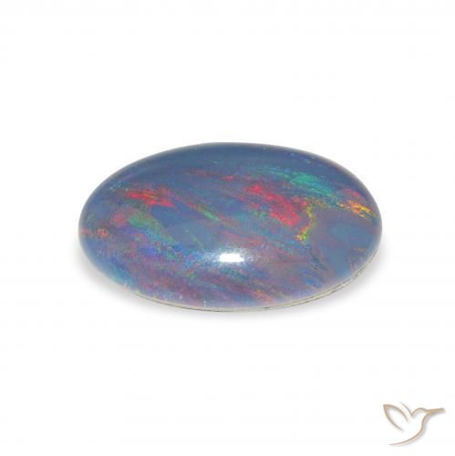 Triplete de ópalo Multicolor natural de 3.74 ct, Ovalada, Opaco