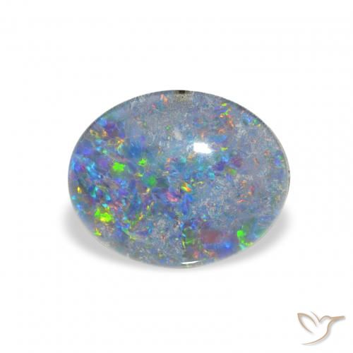 Triplete de ópalo Multicolor natural de 2.25 ct, Ovalada, Opaco