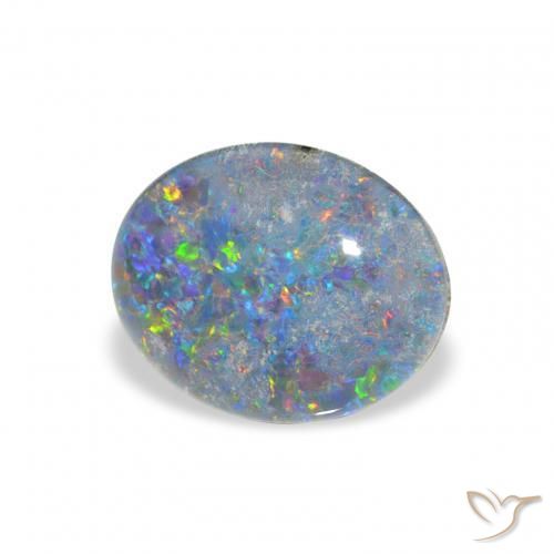 Triplete de ópalo Multicolor natural de 2.25 ct, Ovalada, Opaco
