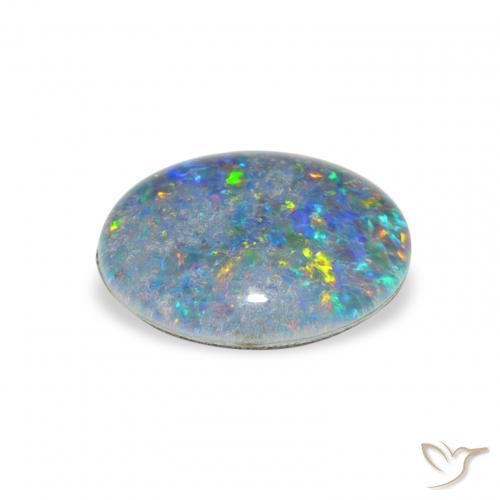 Triplete de ópalo Multicolor natural de 2.25 ct, Ovalada, Opaco