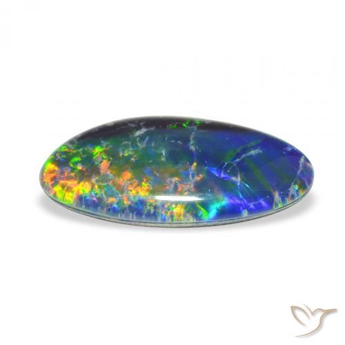 Triplete de ópalo Multicolor natural de 3.77 ct, Elegante, Opaco