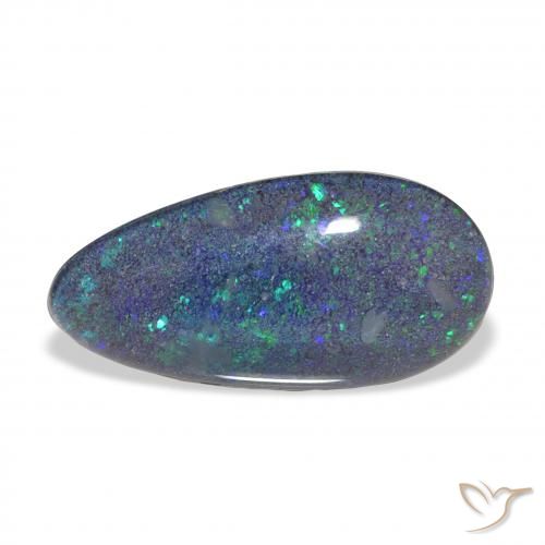 3.74ct Natural Multicolor Triplete de ópalo, En forma de pera, Opaco