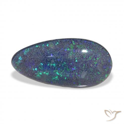 Triplete de ópalo Multicolor natural de 3.74 ct, En forma de pera, Opaco