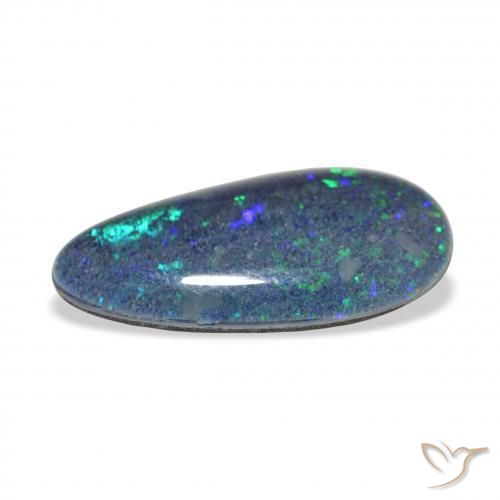 Triplete de ópalo Multicolor natural de 3.74 ct, En forma de pera, Opaco
