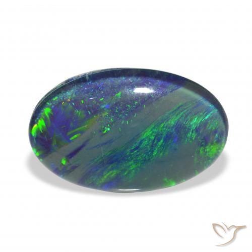4.27ct Natural Multicolor Triplete de ópalo, Ovalada, Opaco