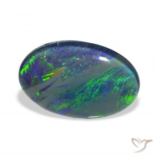 Triplete de ópalo Multicolor natural de 4.27 ct, Ovalada, Opaco