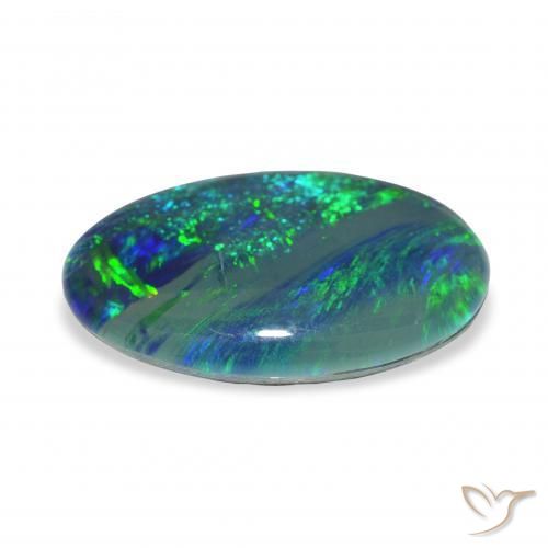 Triplete de ópalo Multicolor natural de 4.27 ct, Ovalada, Opaco