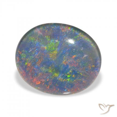 Triplete de ópalo Multicolor natural de 3.00 ct, Ovalada, Opaco