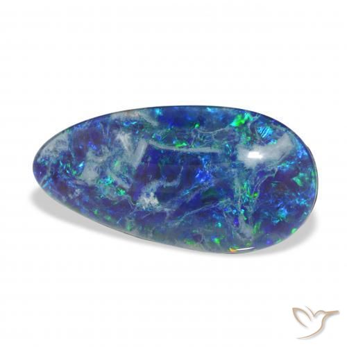 Triplete de ópalo Multicolor natural de 3.93 ct, En forma de pera, Opaco