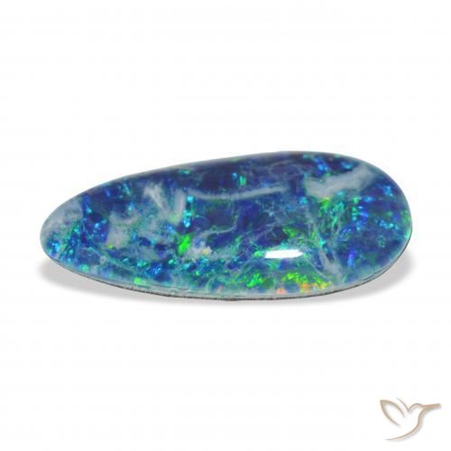 Triplete de ópalo Multicolor natural de 3.93 ct, En forma de pera, Opaco