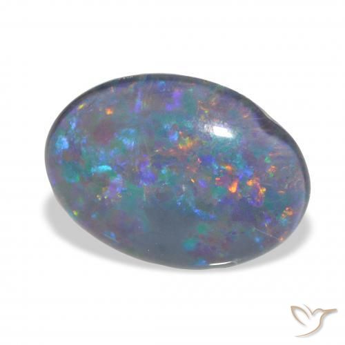 Triplete de ópalo Multicolor natural de 3.75 ct, Ovalada, Opaco