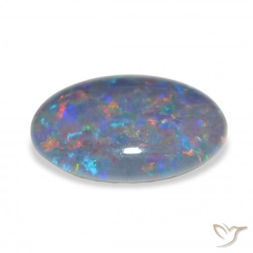 Triplete de ópalo Multicolor natural de 3.75 ct, Ovalada, Opaco
