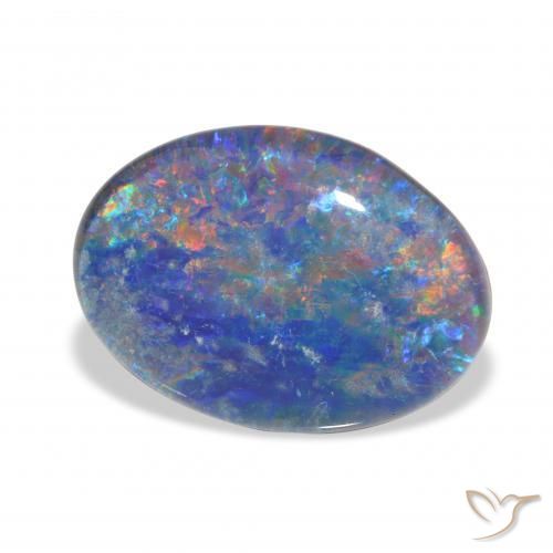 Triplete de ópalo Multicolor natural de 3.84 ct, Ovalada, Opaco