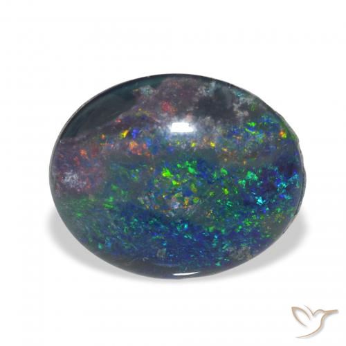 2.70ct Natural Multicolor Triplete de ópalo, Ovalada, Opaco